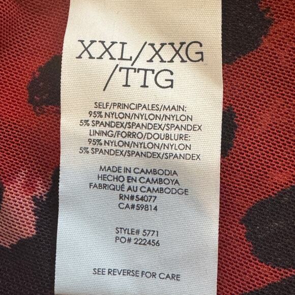 CAbi #5571 Siren Wrap Dress Midi Length V-Neckline Leopard Print Red XXL - Picture 11 of 12